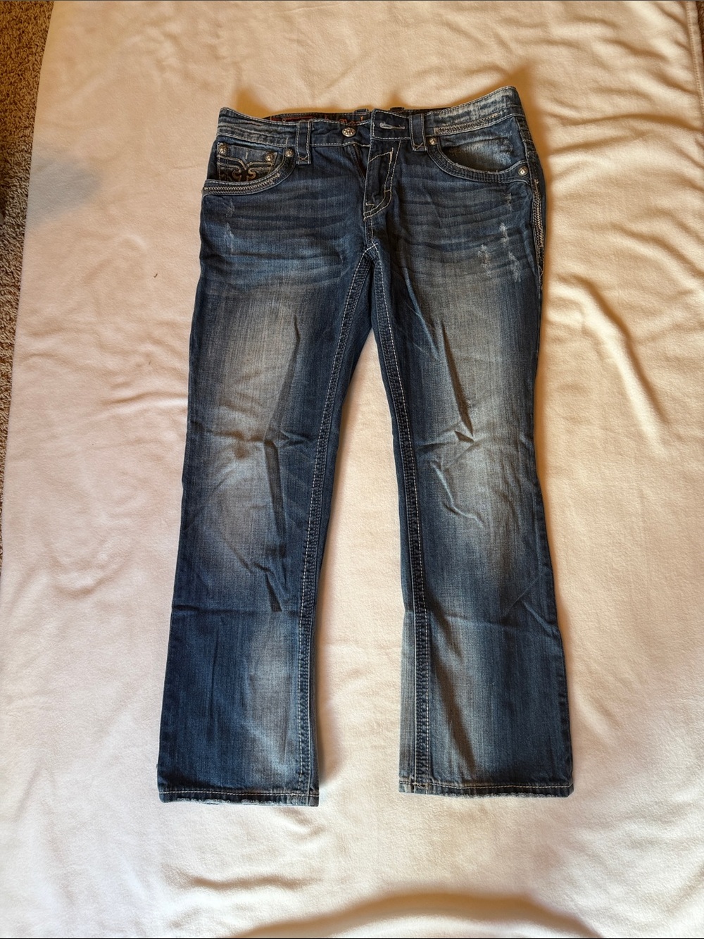 Men’s Rock Revival dark indigo jeans